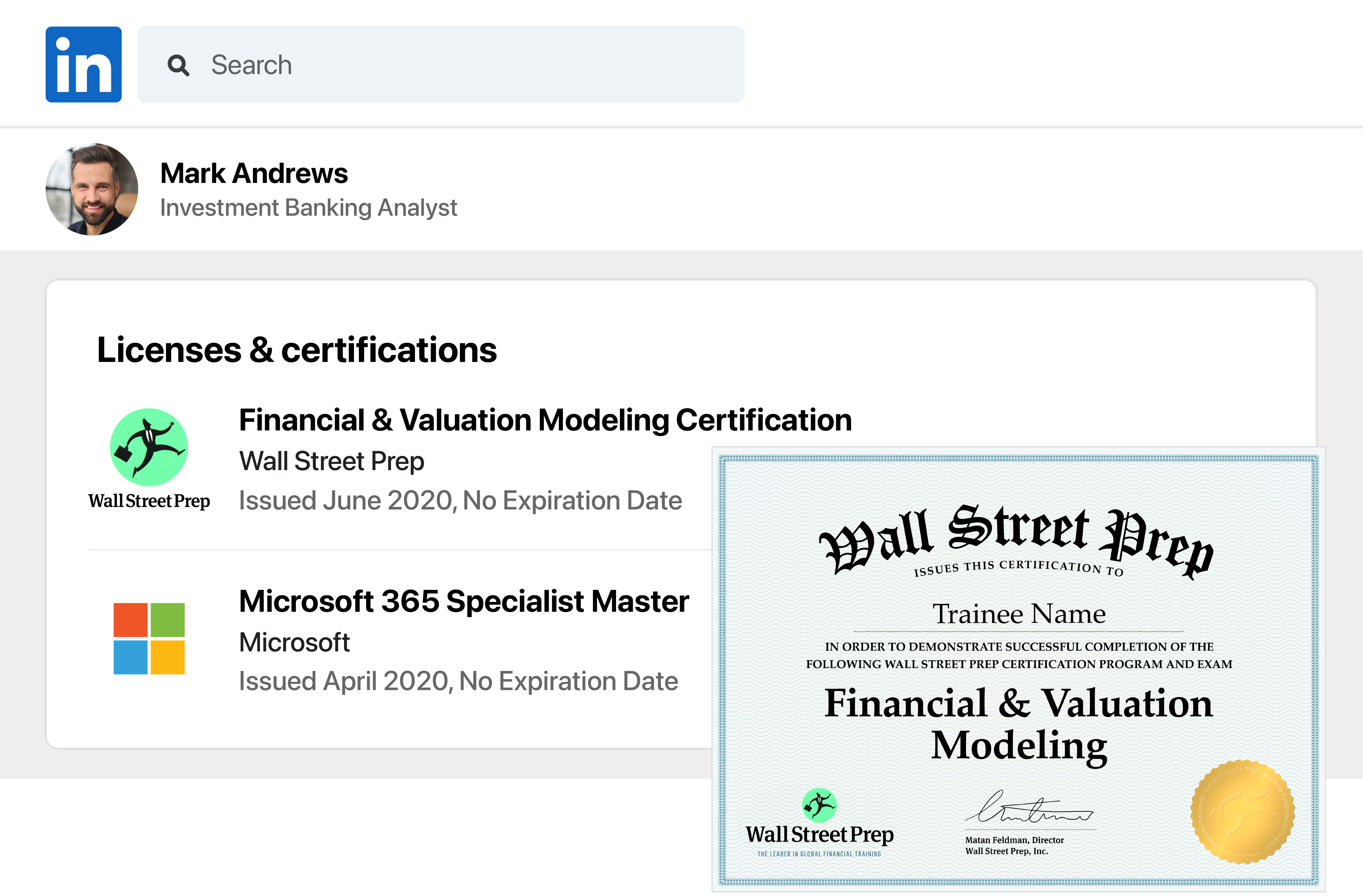 linkedin cert fin val modeling